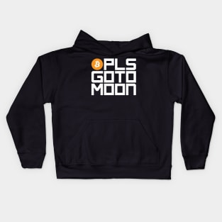 Bitcoin Pls Go To Moon (dark colors) Kids Hoodie